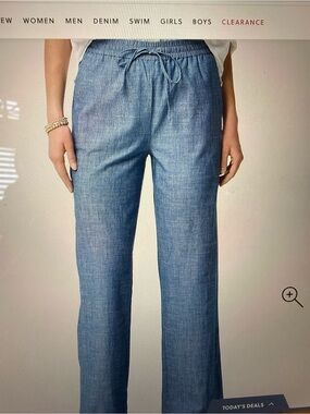 J.Crew petite Chambray Slim wide-leg drawstring pant 6P NWT